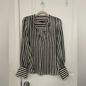 Banana Republic Black and White Striped Blouse
